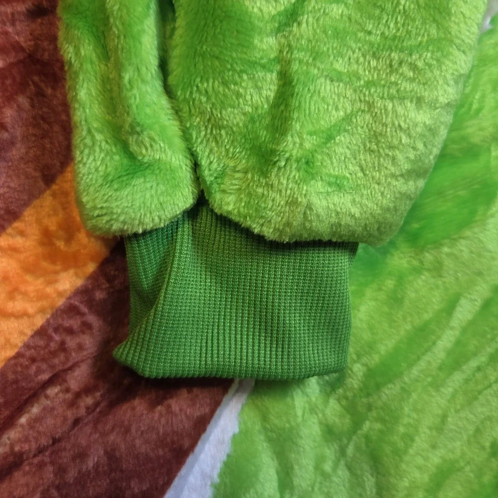 Turtle Costume Adult Medium Plush Full Zip Hooded Shell Back Zip Green Cosplay